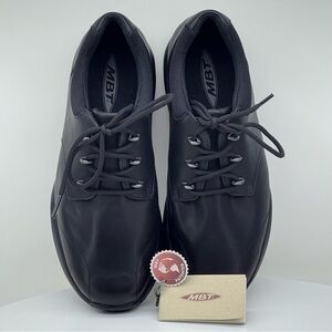 MBT Kampala Casual Oxford Rocker Comfort Walking Shoe Black Leather 8 EU38 New